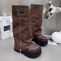 Britų stiliaus „Martin Boots“ moteriški nauji rudeniniai ir žieminiai batai su vilnoniu storu padu kulkšnies batai Maži kelnaičių batai, rudi, ruda batai 34