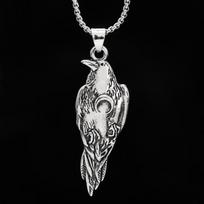 Retro Pop Punk Viking Crow Pendant Retro Fashion Personality Animal Necklace for Men Gift Accessories