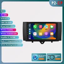 Hizpo Carplay 4G Android 13 Automobilinis radijas Smart Fortwo 2011-2015 Multimedijos vaizdo grotuvas GPS 2din Automagnetola Išmanusis ekranas WIFI Bluetooth RDS FM P2CP 4Core 2G 32G AI