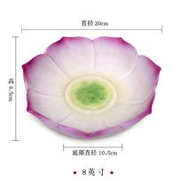 1PCS Ceramic Fruit Plate Chinese Home Buddha Hall for Buddha Guanyin Painted Lotus Flower Vegetarian Fruit Pot Dried Fruit Plate