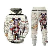 Men's Hoodies Sweatshirt 3D Print Abstract Casual Oversize Hoodie Men Two-Piece Pants set Hip Hop Fashion Streetwear Sets S