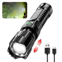 Didelės galios LED žibintuvėlis USB įkraunamas Taktinis priartinantis žibintuvėlis Įmontuota baterija Didelės galios Lauko stovyklavimo apšvietimo įrankis 1pc