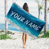 1pc Name Personalized Beach Towel Microfiber Quick Drying Towel Beach Pool Absorbent Bath Towel Anti-Sand Baby Large Size Custom 50x100