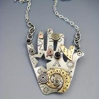 Vintage Palm Shape Hollow Star Pattern Pendant Necklace Bohemian Necklace Festival Jewelry For Women KTJ