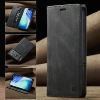 AutSpace Plain Leather Magnetic Wallet Folding Flip Case Card Slots Cover For iPhone 17 Pro Max Protective Skins 17.3*9*2cm juoda