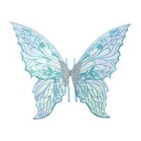 New Princess Angel Wing Fairy Wings Sparkling Organza Butterfly Wings Dress UP Elf Cosplay Wing Party Props mėlyna