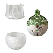 Christmas Ball Silicone Candle Molds Circular Resin Jar Mould With Lid For Crafting Candle Soaps And Festival Decoration