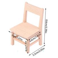1/12 Dollhouse Miniature Wooden Chair Mini Living Room Furniture Chair Model Dolls House Scene Decor Designed For Kid Pretend Enjoy Toy