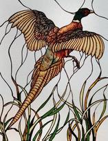 Peacock Bird Stained Glass Window Clings, Static Cling Decorative Films for Bathroom Bedroom Door, Custom Size Office Home Decor (as the picture,40X52cm)