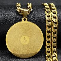 Buddhism Bodhisattva Shurangama Mantra Pendant Necklaces for Men Women Stainless Steel gold Color Om Meditation Healing Jewelry