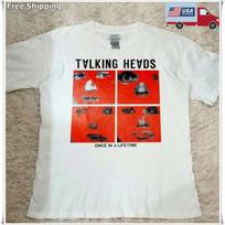 Talking Heads T shirt Once In A Lifetime 90s Remake design White Cotton T-shirt S