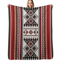 Beautiful Sadu Texture Background Red Rug Vintage Pattern Throw Blanket Soft Warm Blanket Gift for Men Women Adults Size: 75*100cm, Weight: 230 GSM