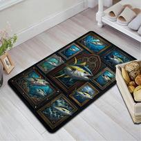 Golden Tuna Gallery Pattern Rug Floor Mat for Living Room or Bedroom Soft and Comfortable Carpet a Gift for Birthday and Holiday. 40x60cm( 15x23in ) įvairiaspalvis
