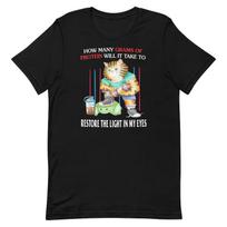 Unisex Gym Cat Tee Cute Workout Fitness T-Shirt for Men Women M