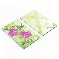 Wielofunkcyjne Dekoracyjne Deski Szklane Orchidea I Bambus 2X30X52 Cm