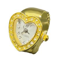 Heart-shaped Finger Ring Watch Golden Glitter Digital Watch Fashion Ring Watch  Gift auksas