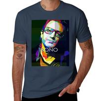 Bono U2 Pop Art Wpap Tshirt Work Wear Breathable Tee S