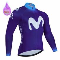 2026 Movistar Winter Warm Thermal Fleece Set Cycling Clothes Bicycle Jersey Sports Spain MTB Bike Clothing Maillot Ciclismo Hombre XS
