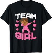Cute Team Girl Gender Reveal Dabbing Black Baby It's A Girl T-Shirt Unisex T-Shirt L