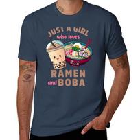 Just a Girl Who Loves RaUnisex and Boba TShirt Soft Casual Short Sleeve Cotton Tee S