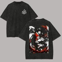 Vintage Washed Avatar The Last Airbender Anime Graphic T-shirt Men Women Printed Tee Summer Casual Fashion Clothing Tops High Quality Streetwear L