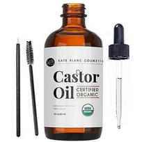 Castor Oil (2oz), USDA Certified Organic, 100% Pure, Cold Pressed, Hexane Free, Stimulate Growth for Eyelashes, Eyebrows, Hair, Skin Moisturizer less