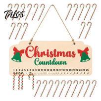 Advent Calendar for Living Room Wooden Christmas Calendar, Hanging Countdown Board with Candy Holiday Decor Dates, Festive Wall Decoration Home, 1