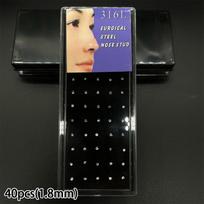 Crystal Nose Ring Set 60Pcs Straight and Bent Nose Studs for Women Men Teens Hypoallergenic Daily Wear A2