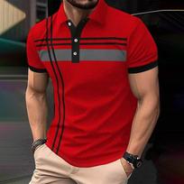Summer Men Short Sleeve Fake Pocket Stitching Casual Polo Shirt Tops 100% Polyester S