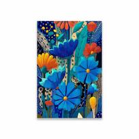 Blue Wildflower Wall Art Poster Vibrant Botanical Print Modern Floral Art Colorful Abstract Floral Art Print Modern Canvas Print 21X30CMNo Framed