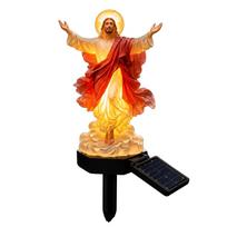 Solar-Powered Lighted Jesus Figurine with Glowing Night Lamp & Versatile Blessed Father Figure Secure Design for Christian Pray China Mainland