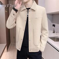 Yalu Men's Fashion Casual Lapel Jacket 2XL abrikosas