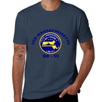 Uss Massachusetts (Bb59) Crest Tshirt High Quality Durable Tshirt S
