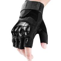 Move Iron Tactical Half-Finger Gloves, Outdoor Combat Cycling Sports Hard Shell Protective Motorcycle Electric Bike Gloves, Upgraded Versio
