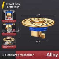 All Copper Shower Floor Drain Square 10x10cm Odor and Insect Proof Stopper for Bathroom Laundry Room B