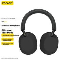ESCASE Compatible Silicone Ear Tips for Sony WH-1000XM5 Headphones, Replacement Ear Covers for Over-Ear Headphones, Black