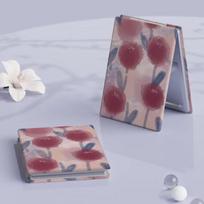 PU Folding  Makeup Mirror High Definition Rectangle Pocket Mirror Foldable Cosmetic Mirror  Travel style 1