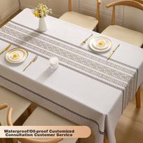 Ali Tablecloth, Waterproof, Oil-Proof, Heat-Resistant, High-End Feel, Coffee Table Mat, Table Pad, PVC Table Mat, Mediterranean Style, 1.4*1.6