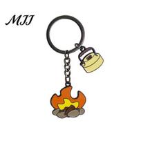 Keychain Pendant Zinc Alloy Oil Dripping Process Camping Theme Styling Key Holder Portable Versatile Design Nature Themed Keyring Gear C
