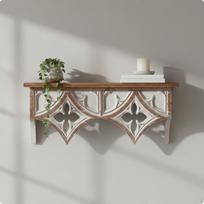 Vintage WallMounted Shelf Distressed Finish Rustic Decorative Household Storage