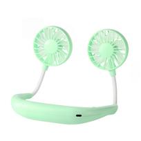 Neck Fan Rechargeable 1200mAh 3 Speeds Hands Free Wearable Fan Portable Personal Cooling Fan for Travel Outdoor Hot Sale šviesiai žalios spalvos