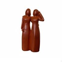Figurine with WoodGrain Finish Tabletop Resin Faceless Statue for Art Collectors,