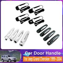 Car Door Handle Cover Trim For Jeep Grand Cherokee WJ 1999~2004 Door Handles Chromium Styling Set Exterior Parts Car Sliver