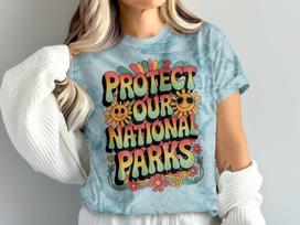 Protect Our National Parks Shirt, Retro National Parks Graphic Tee, Nature Conservation T-Shirt, Hiking Camping Outdoor Lover Gift S