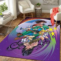 1pc Space Soccer Adventure Carpet Rug for Bedroom Living Room Decor Sofa Home Game Area Rug Non-slip Floor Mat. DT7160163 40cm x 60cm
