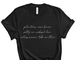 Dainty Palm Tree Endless Summer Take me There Summer Shirts Women Beach Vacation Shirt Vacation T shirt Surfer Girl T Shirt Ocean Lover Gift 2XL