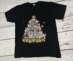 Siberian Husky Christmas Tree Xmas Dog Gildan Size Large L Black S