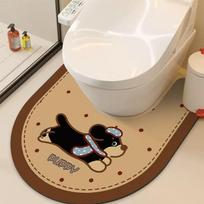 Cute Puppy Print Bath Mat Non Slip Backing Water Absorbent For Bathroom Decor D