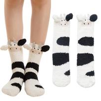 Winter Thermal Crew Socks Coral Fleece Sock Warmth For Women Men Home Comfort Cartoon Patterns