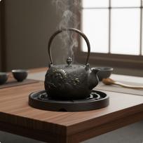 Serpent Tea Kettle Handmade Dragon Relief Teapot Traditional type Embossed Iron Black 1.3L